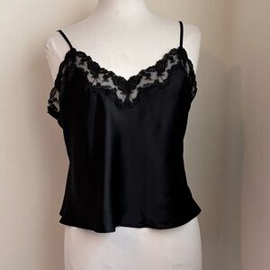 Victoria's Secret Black Lace Trim Camisole Large